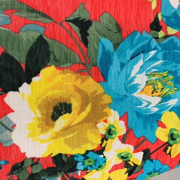 A. Gain Medium Orange Floral Stretch Blouse - Picture 4 of 5